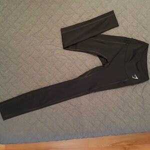 GYMSHARK High waisted Black Leggings with side pockets and mesh sides.